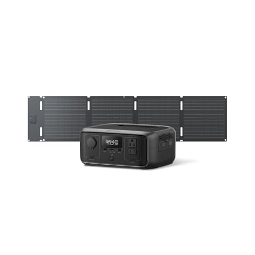 EcoFlow Solar Generator RIVER 3 ポータブル電源 + 1枚60W ソーラーパネル 2点セット 小型 230Wh GaN採用 リン酸鉄リチウムイオンポータブルバッテリー UPS機能 60分急速充電 AC定格300W/サージ600