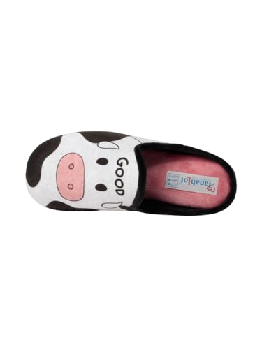 Pantoufle vache blanche en chenille pour femme taille 36 - 5