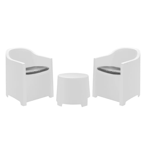 🛋️ Comfort e Stile: Trasforma il tuo spazio con il nostro salottino per interno ed esterno; composto da due poltrone e un tavolino; ideale per rilassarsi con un buon libro o per un aperitivo all'aperto; i cuscini inclusi garantiscono un comfort ottimale