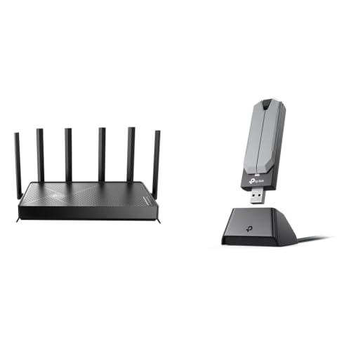 Image of TP-Link WiFi 7 Bundle: BE6500 WiFi 7 Router (BE400) + BE6200 WiFi 7 USB Adapter (TBE401UH) | High-Speed Dual 2.5Gbps + 6GHz Tri-Band Performance for Desktop & Home Network | MLO, High Gain Antennas