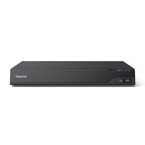 REOLINK Professional PoE NVR Supporting Up to 16MP & Up to 32TB Local Storage (HDD Not Included) Heat Map 24/7 Recording Multi-User Remote Access H.265 Outdoor & Indoor Surveillance RP-PN16