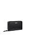 Calvin Klein Key Item Saffiano Continental Zip Around Wallet with Wristlet Strap, Black/Silver Combo, One Size