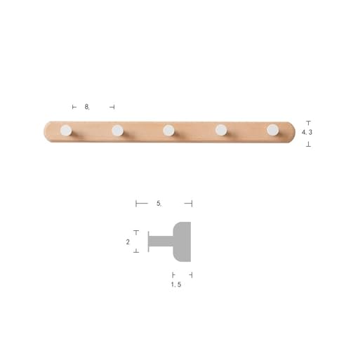 Perchero pared de madera sostenible con soportes resistentes de diseño creativo 4