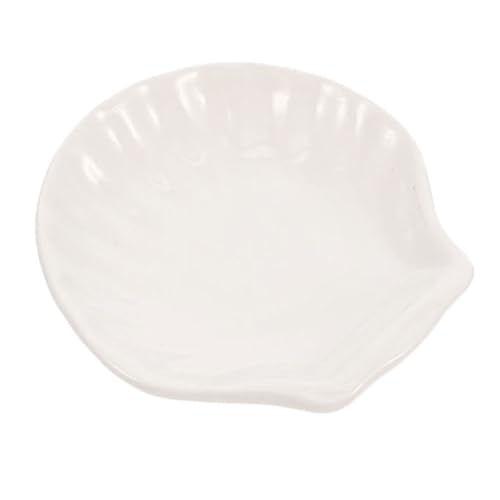 Luxshiny Shell Shaped Ceramic Seasoning Dish 3-Inch Small Soy Sauce Dipping Bowl and Snack Plate for Home Restaurant Use