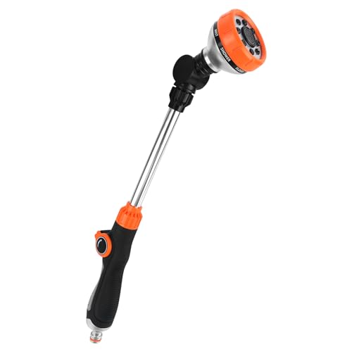 XCDMJ Blumenampel-Gießstab 8 Sprühbilder Garten Schlauch Bewässerung Zauberstab 47cm Lang, Verstellbarer Gießstab Gartenbrause Gartenschlauch Brause Für Gartenbewässerung,Autowäsche, Haustierdusche
