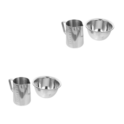 Healifty 2 Sets Candle Melting Pot Premium Double Boiler for Wax Cheese Practical Heating Tool with Convenient Handle Easy to Clean for Candle Making and Melting Wax