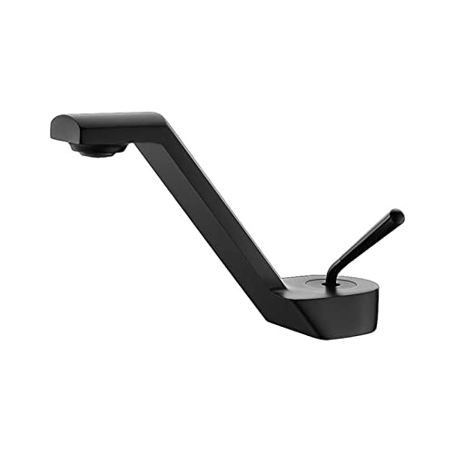 Robinet de lavabo monotrou en laiton noir mat au design épuré pour salle de bain moderne