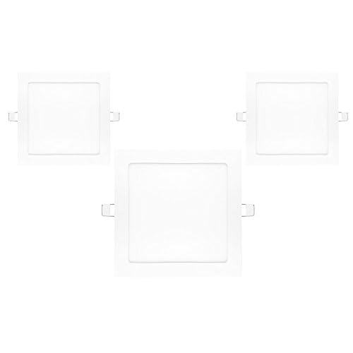 NuLoXx 3er Pack LED Panel Square 24W/727 2700K warmweiß 1650LM AC 80…260V, 120° Abstrahlwinkel, Einbau-Deckenleuchte quadratisch ersetzt 60 Watt