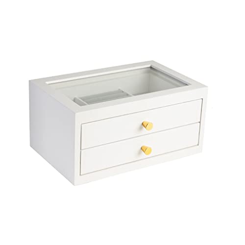 DACUDA Joyero de Madera para Guardar Joyas, joyero Retro para Mujer, joyero con Forma de Oreja, Expositor de Joyas (Dorado)