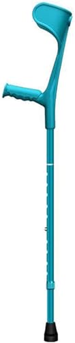 XinYiRich クラッチ杖 前腕松葉杖 松葉杖 介護杖 リハビリ杖 折りたたみ 伸縮式 アルミニウム 軽量 歩行補助 長さ調整 カフクラッチ杖 男性 女性 大人用 歩行補助杖 耐荷重100kg (ブルー)