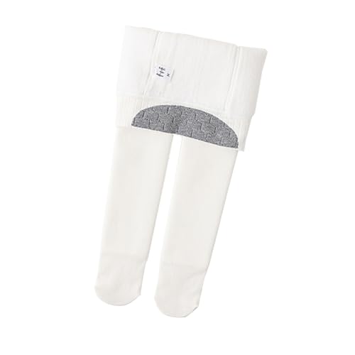 TYUSGH Medias con forro polar para niñas, mallas térmicas acanaladas, gruesas, opacas, para la escuela, invierno, cálidas, ropa para 3-15 años, blanco, 12-15 años