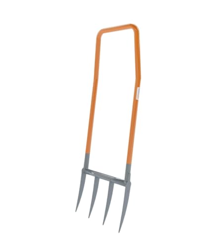 EFUTURETIME Grelinette 4 Dents Vec 2 Manches, Bioculteur 135 X 50 cm, Outillage de Jardinage Longueur des Dents 29 cm pour Ameublissement Profond, aération des Plates-Bandes Compost, Désherbage