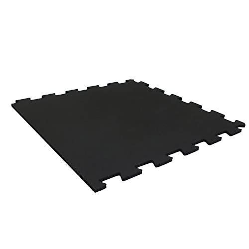 Playsafer Genaflex Lock Heavy Duty Interlocking Rubber Gym Tiles 8mm Thick X 20" X 20" Super Durable Laminated Protective Exercise Home Gym Flooring Mats