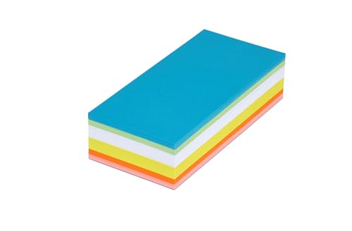 MAUL Moderationskarten rechteckig 205 x 95 mm (250 Stück) | Karteikarten aus Papier | Ideal als Helfer für Präsentationen und Workshops | beidseitig verwendbar | 150 g/m Papier | Farbig