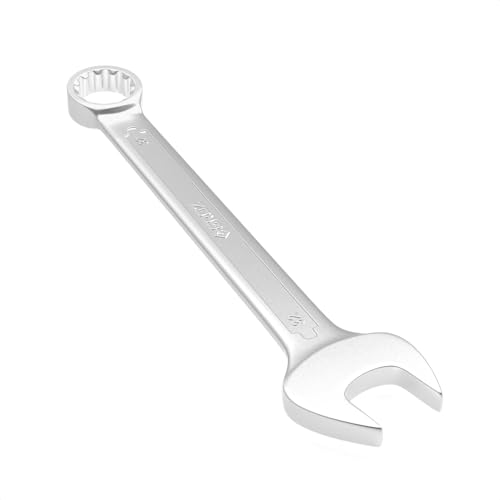 Image of Groz Combination Spanner 32mm, Length 350mm | DIN 3113 Standards | Chrome Vanadium, Matt Satin Chrome Combination Wrench Tool | CSP /DIN /32G