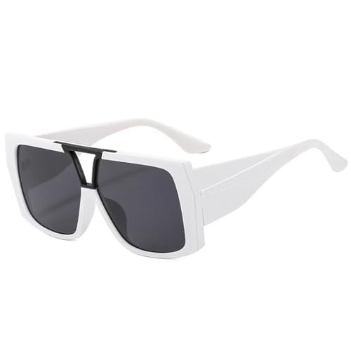 Lunettes de soleil rétro à double pont tendance tendance oversize pour femme UV400