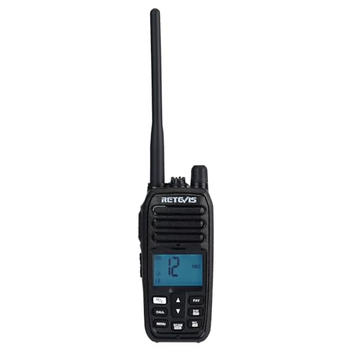 Retevis RM21 Marine VHF Radio, IP67 Wasserdichtes Walkie Talkie, AI Intelligente Rauschunterdrückung, 88 Kanäle Ship to Shore Funkgerät für Küstenwache, Kajakfahren, Angeln (Schwarz, 1 Stück)