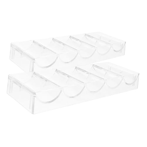 2pezzi Vassoio Trasparente Per Fiche Da Poker Organizer Resistente Scatola Portatile Per Da Gioco Stoccaggio Pratico e Ordinato