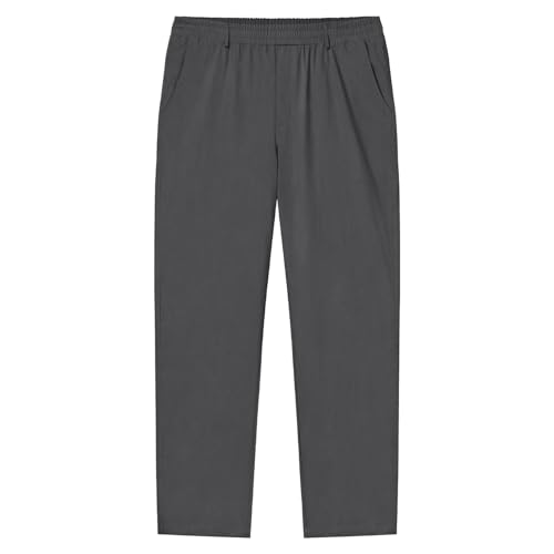 LETAOTAO Men's Big and Tall Cotton Relaxed Soft Fit Twill Pants Elasticized Comfort Waistband with Zipper Fly and Pockets2