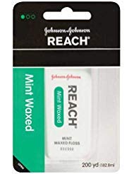 Johnson & Johnson 9234 Reach Mint Waxed Dental Floss, 200 yds, Pack of 24