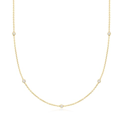 Ross-Simons 0.33 ct. t.w. Lab-Grown Diamond Station Necklace in 18kt Gold Over Sterling
