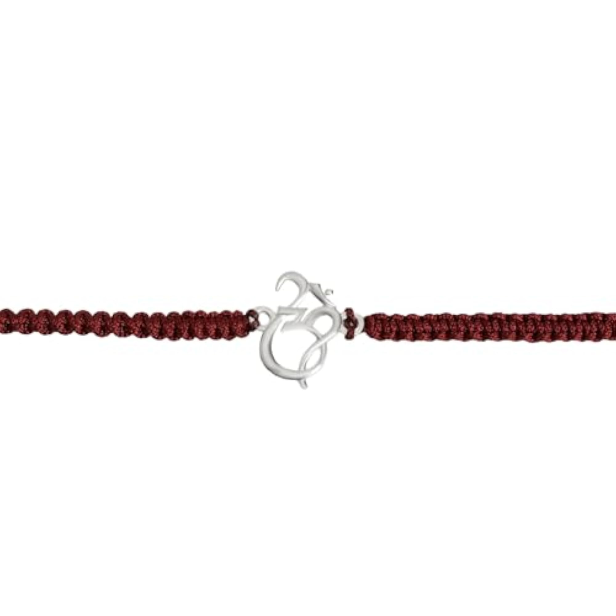 925 Sterling Silver Om Ganesh Rakhi for Brother, Spiritual Gift