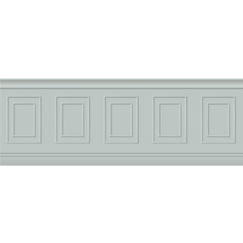 Papier peint panoramique soubassement vert gris : décor mural trompe l'oeil 70 x 195 cm