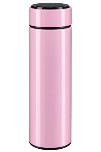Image of Smart Cup LED Temperature Display Water Bottle - 500 ml | Pink Colour | Double-Wall Stainless Steel Vacuum Bottle | Digital Touch-Lid Temp Screen | Hot & Cold Insulation | Gift & Daily Use