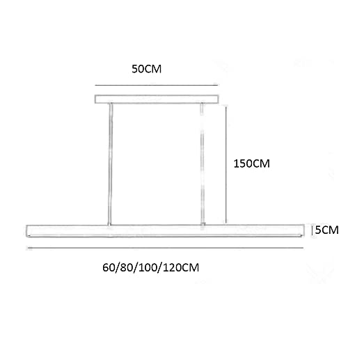 Lámpara colgante rectangular sin sombras molestas con panel acrílico difusor 6000K 5