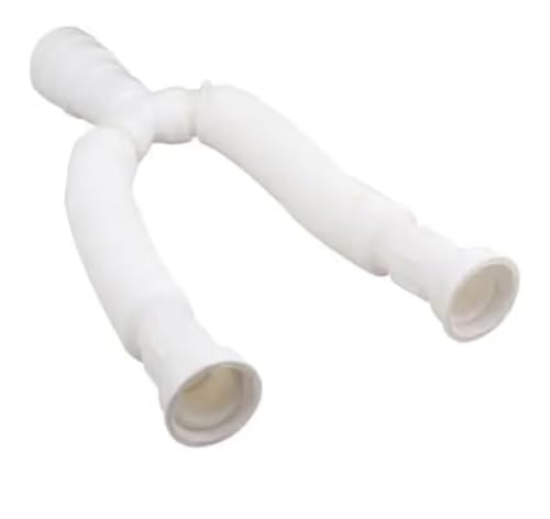 Image of Double Kitchen Sink Drain Pipe | Flexible Waste Pipe for Double Bowl Sink | Leak-Proof PVC Connector Kit | Universal Fit, Easy Installation for Home Kitchen