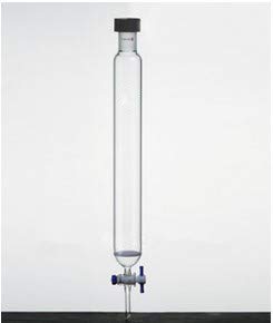 GOWE columna, columna de cromatografía, juntas Rodaviss, teflón llave de paso, fritted Disco, diámetro: 60 mm, identificación de la columna: 53 mm, longitud efectiva: 457 mm