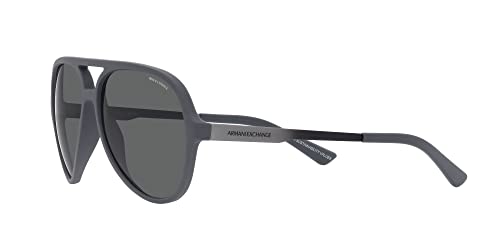 Armani Exchange A|X Mens AX4133S Round Sunglasses, Matte Grey/Dark Grey, 60 mm3