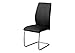 Monarch Specialties I 2 Piece Dining CHAIR-2PCS/ 39" Leather-Look/Chrome, 17.25"L x 20.25"D x 38.75"H, Black