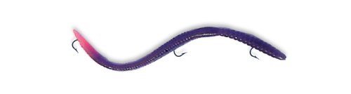 Ike-Con Weedless Worm Fishing Lure, 6-1/4-Inch, Grape Firetail