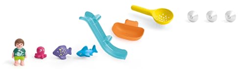 Playmobil 71689 Junior Aqua : Grand Toboggan Aquatique et Animaux Marins - incluant Un bébé Requin, des Poissons et Une Pieuvre - Jouet fabriqué à partir de matière d'origine végétale - Dès 12 Mois