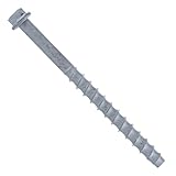 Conquest 3/8' x 6' Galvanized Large Diameter Concrete Screws - High-Strength Carbon Steel for Masonry, Brick, or Block Anchoring (Pack of 50)