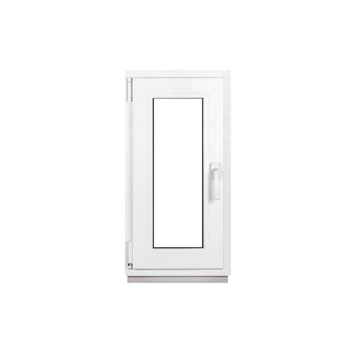 Framex Ventana De Sótano PVC Pequeña Blanco De Ancho x Alto: 40 x 80 cm (400 x 800 mm), Doble Acristalamiento (32 mm), Oscilobatiente, DIN Izquierda