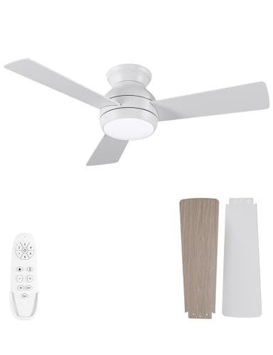 AUTODAY Ventilador de Techo con Luz LED 24w,mando a distancia,motor DC silencioso,3 aspas reversibles102 de diámetro,memoria,función verano-invierno,Ceiling fan light