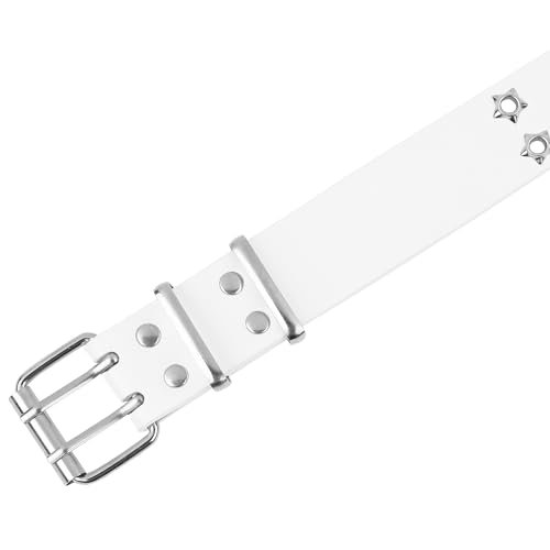 Women's Soft Faux Leather Belt Fashion Star Pinhole Decoration for Jeans Pants Dress with Silver Buckle2