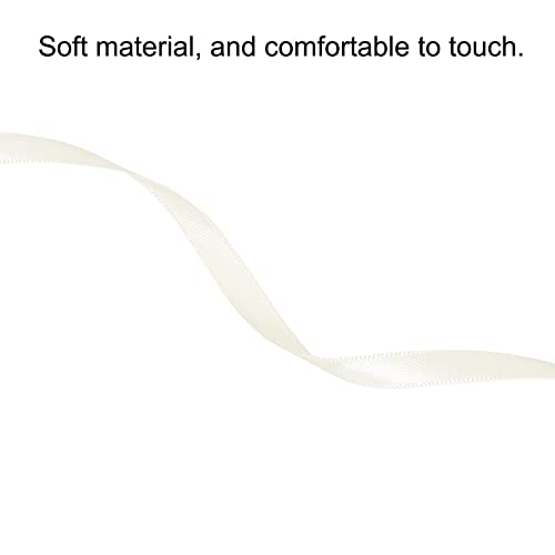 PATIKIL 0.28 Inch Wide 100 Yards Satin Ribbon, Double Face Solid Crafts Roll for Party Home DIY Wrapping Decoration Beige - Image 3