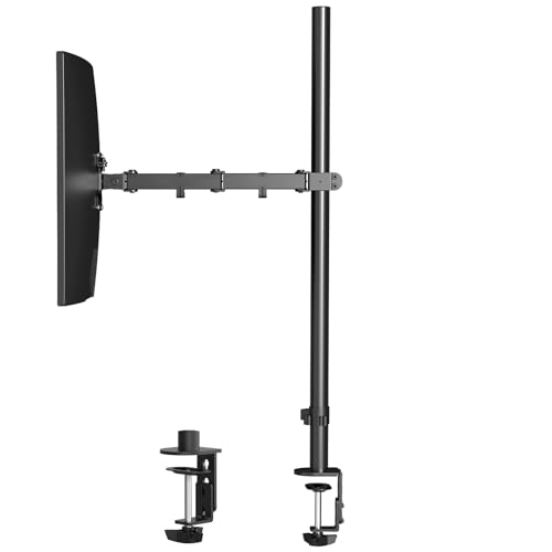 Pholiten Extra Tall Single Monitor Desk Mount Stand with 31.5inch Pole for 13 to 32 inch Screens,Fully Adjustable Monitor Arm Mount for Desk,Holds up to 22lbs
