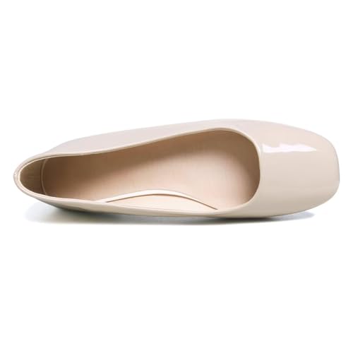Image of ChaiRong Zhou Women Square Toe Ballets Flats Comfort Slip On Walking Shoes for Driving