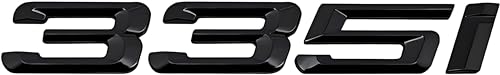 Fidida 335i Emblem Decal Car Numbers Letters Decal Plating Badge 3D Metal Style Fit for 335i Car Model Black