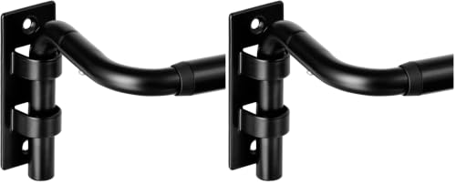 Image of ENJOYBASICS Blackout Curtain rod for windows 48 to 84, Wrap Around Curtain Rods for Bedroom, Living Room, Adjustable from 30 to 86 Inches, Matte Black (Pack of 2)