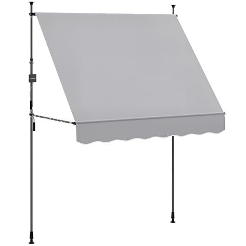 Outsunny Toldo Manual Retráctil Gris 2x1,2 m