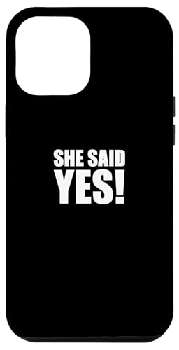 Custodia per iPhone 14 Pro Max Annuncio di fidanzamento Coppia divertente ha detto sì