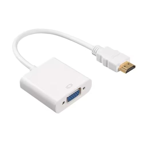 Image of Len Bon Amis HDMI to VGA, Gold-Plated Adapter Converter (Male to Female) for Computer, Desktop, Laptop, PC, Monitor, Projector, HDTV, Chromebook, Xbox and More - White