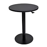 快適ワークの昇降ミニデスク LD101 ブラック/ブラック 手動レバー式 簡単組立 円卓