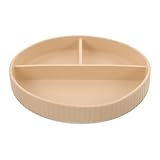 IWOWHERO 仕切り付きシリコンディナープレート 量コント 割 ランチトレイ 耐久性 食事用プレート 家 学校 キャンプ ピクニック カフェテリア対応