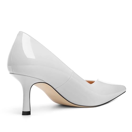 Image of Women Pointed Closed Toe 2.5 Inch Kitten Heel Slip On Pumps | Elegant Comfort Formal Dress Footwear, Versatile Ladies Shoes For Office Wedding Party Evening Daily Occasions